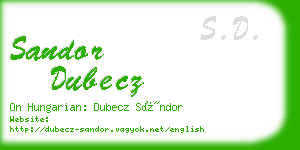 sandor dubecz business card